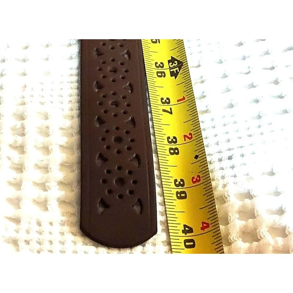 Vintage Leather Belt, Made in USA, Brown Cutout, Western Boho Belt, Womens Med